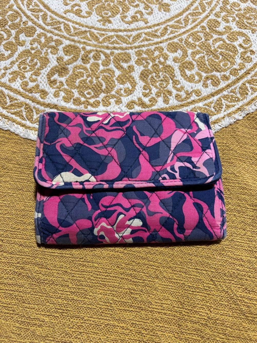 Vera Bradley Katalina Pink Quilted Fold Wallet